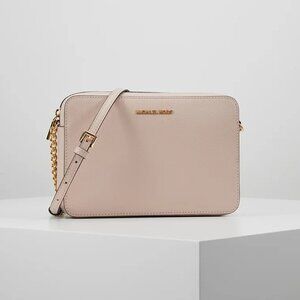 Michael Kors Jet Set Large Saffiano Leather Crossbody Bag - Pale Pink